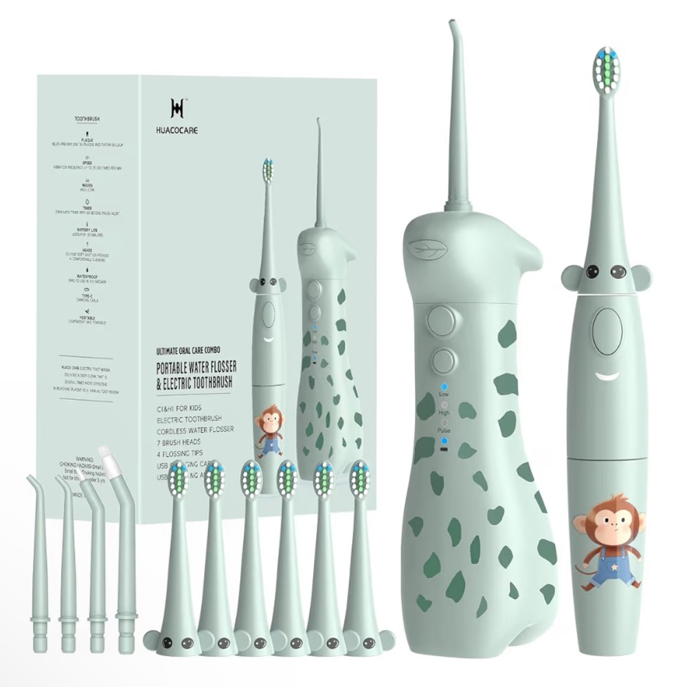 NEW! Kids Water Flosser and Electric Toothbrush Combo 3 Gentle and 2 Sonic Modes